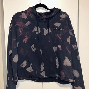 Champion tie die cropped hoodie